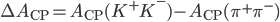 \Delta A_{\rm CP}=A_{\rm CP}(K^+ K^-) - A_{\rm CP}(\pi^+ \pi^-)